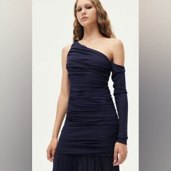 BLOGGER'S FAVE! ZARA ZW COLLECTION ASYMMETRIC MIDI DRESS - Picture 13 of 14